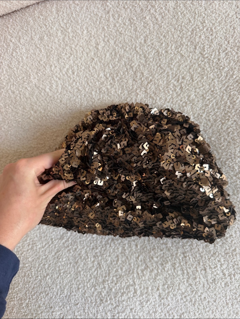 Anthropologie Bronze Sequin Clutch